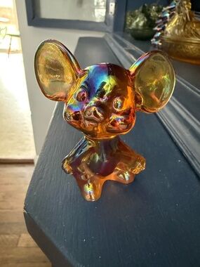 Fenton Amber Carnival Mouse